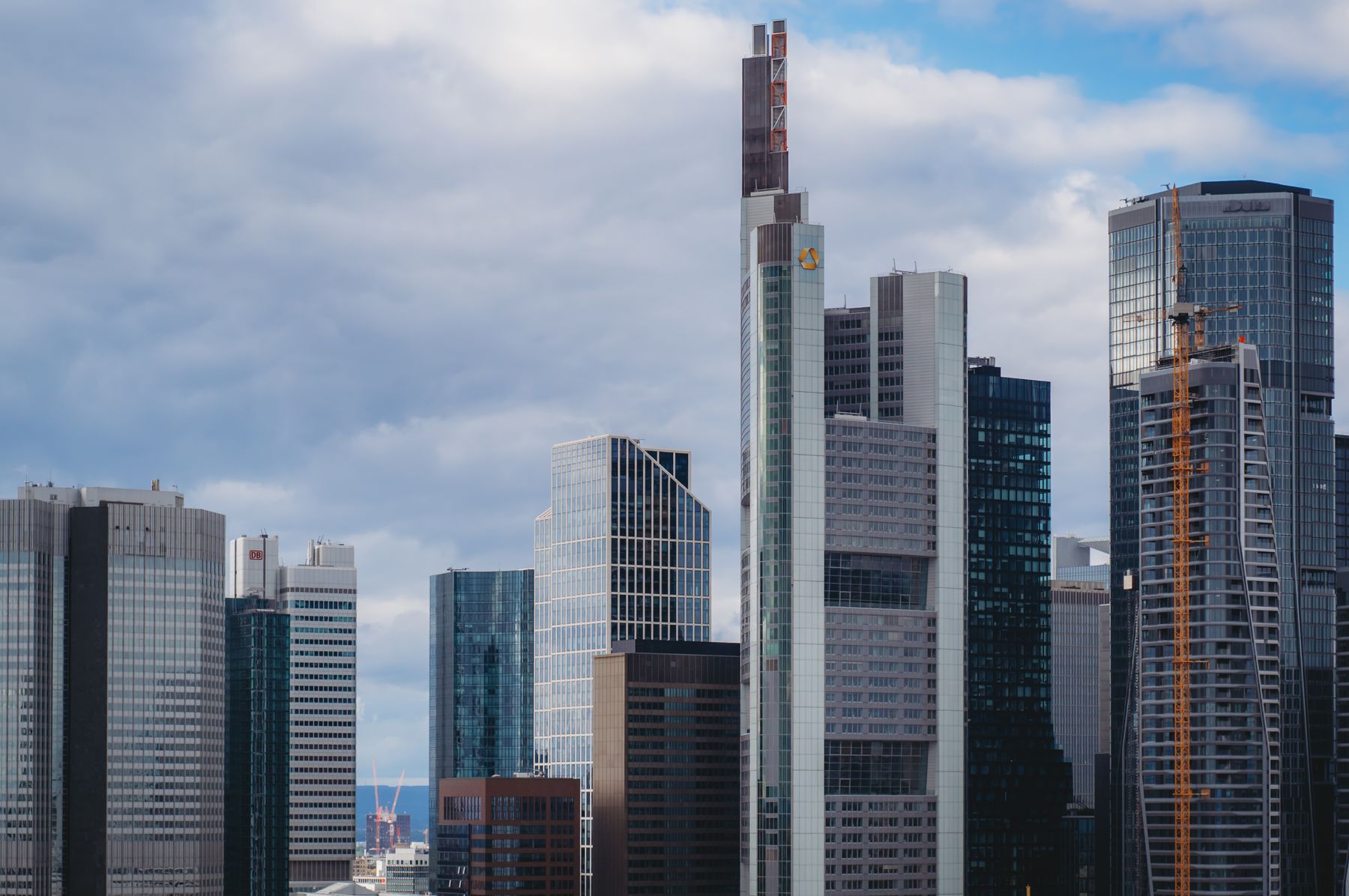 The skyline of a modern financial district